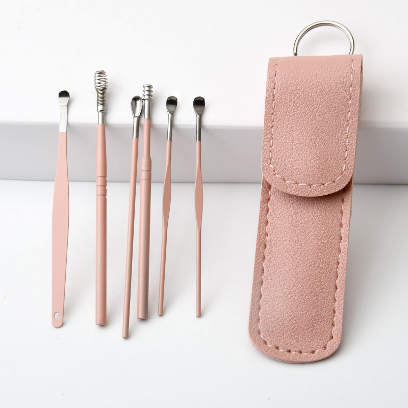 6pcs Factory Metal Earpick Sticks Ear Cleanser Spoon Earwax Remover 6pcs Ear Pick Ear Cleaning Tool Set