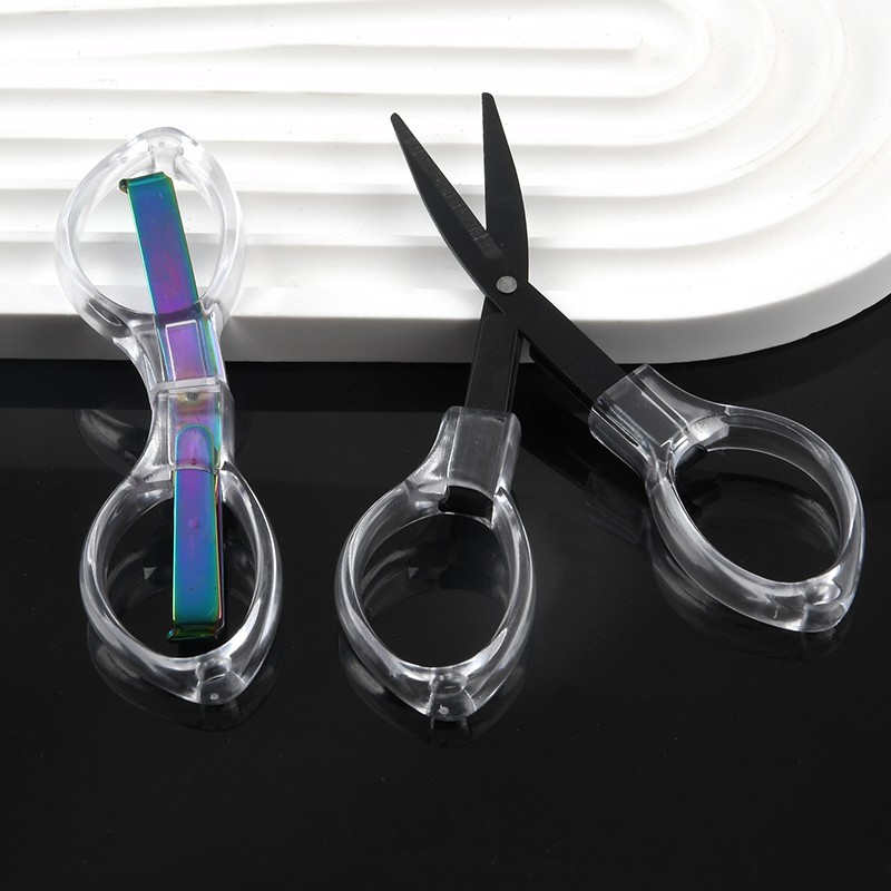 Customized Stainless Steel Scissors Smooth Edge Grade for Travel Folding Eyeglasses Fishing Tailor Laser Purposes Plastic Handle