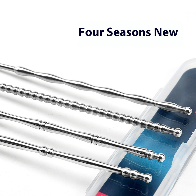 4-Piece Set New Stainless Steel Ear Pick Scoop Rake Spoon for Nail and Ear Cleaning Premium Quality Tool