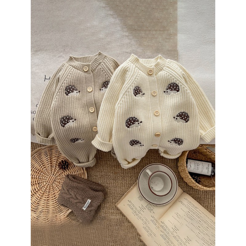 Baby Jumpsuit - Animal Print Korean Knitted