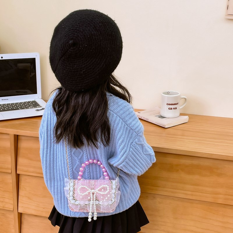 Shoulder Bag - Pearl Bowknot Flower
