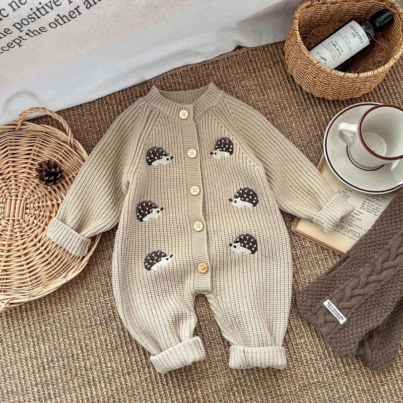 Baby Jumpsuit - Animal Print Korean Knitted