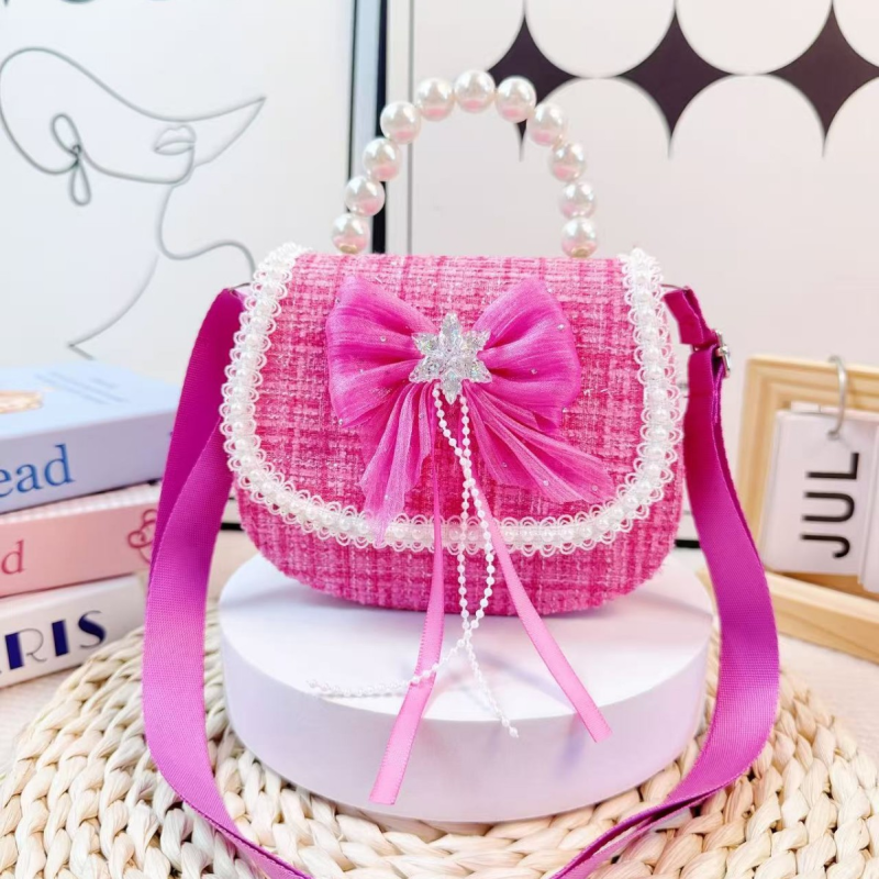 Girls Bag - Butterfly Pearl Handle