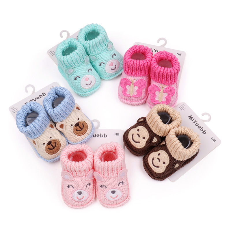 Baby Shoes - Hand Knitted Animal Print