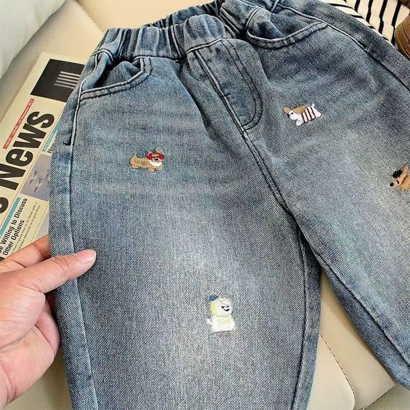 Kids Jeans - Pencil Pants Embroidered