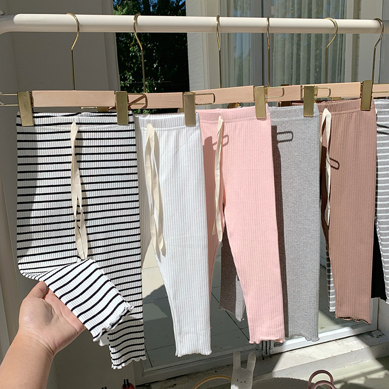 Leggings - Elastic Slim Fit Striped