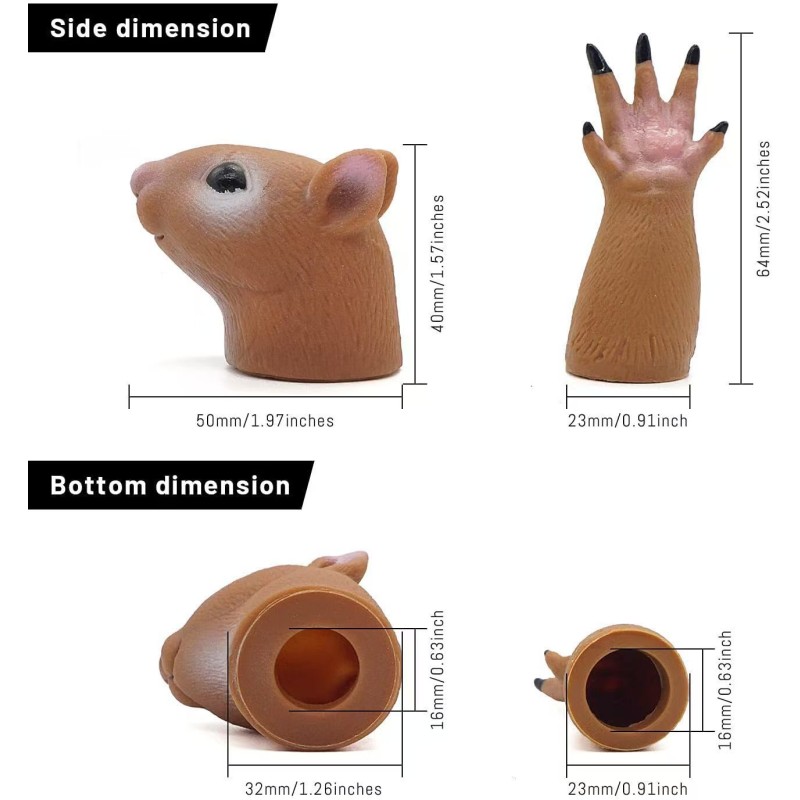 Finger Puppet - Vinyl Squirrel Novelty