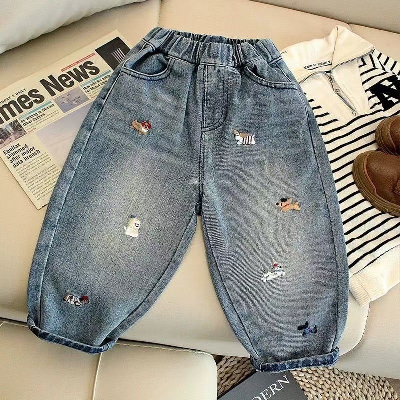 Kids Jeans - Pencil Pants Embroidered