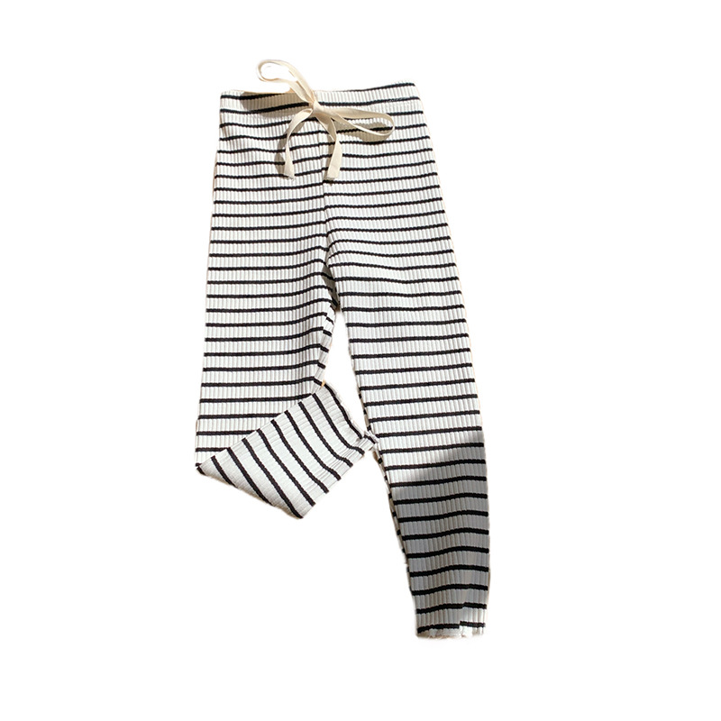 Leggings - Elastic Slim Fit Striped