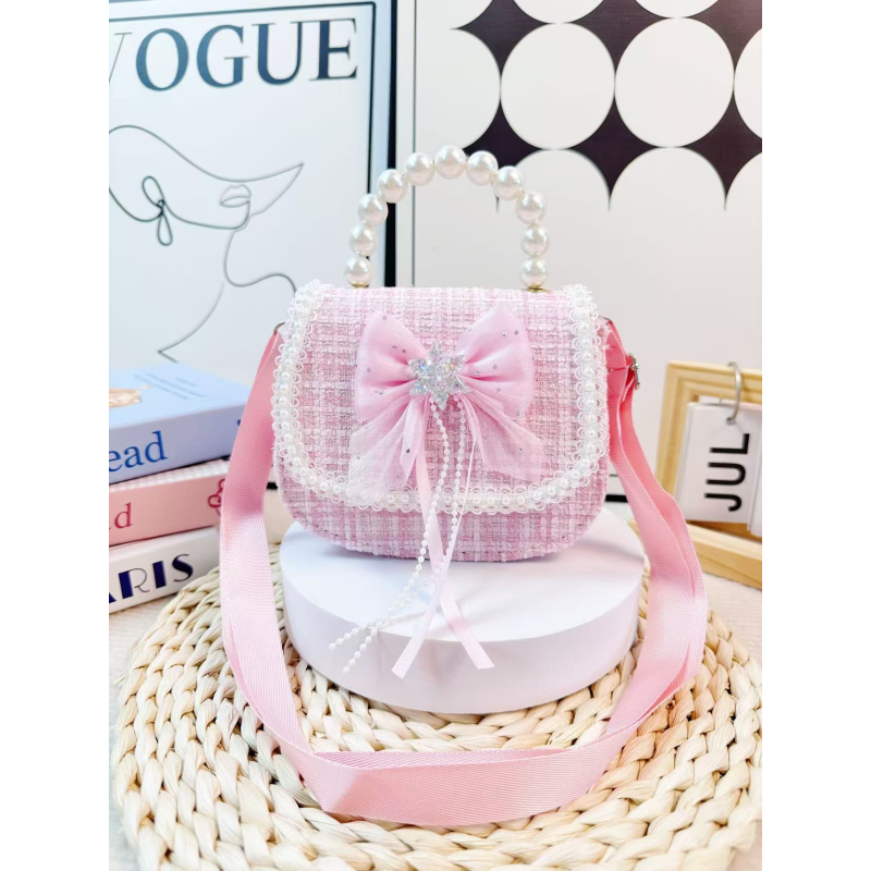 Girls Bag - Butterfly Pearl Handle