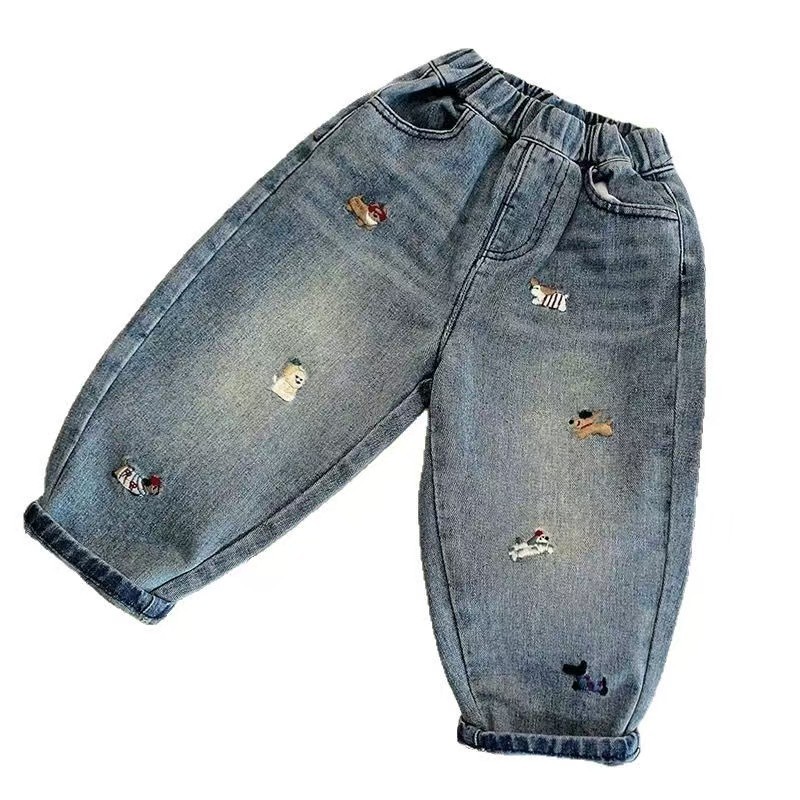 Kids Jeans - Pencil Pants Embroidered