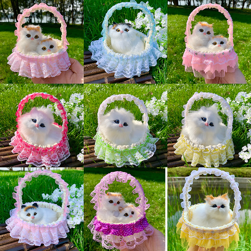 Kitten Doll - Flower Basket Realistic