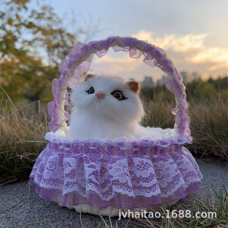 Kitten Doll - Flower Basket Realistic