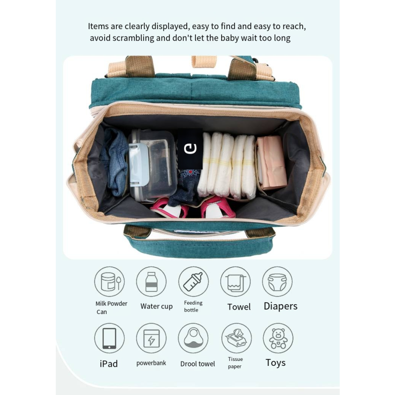 Diaper Backpack Manufacturer - Factory Sales Multifunctional Travel Crib Bag