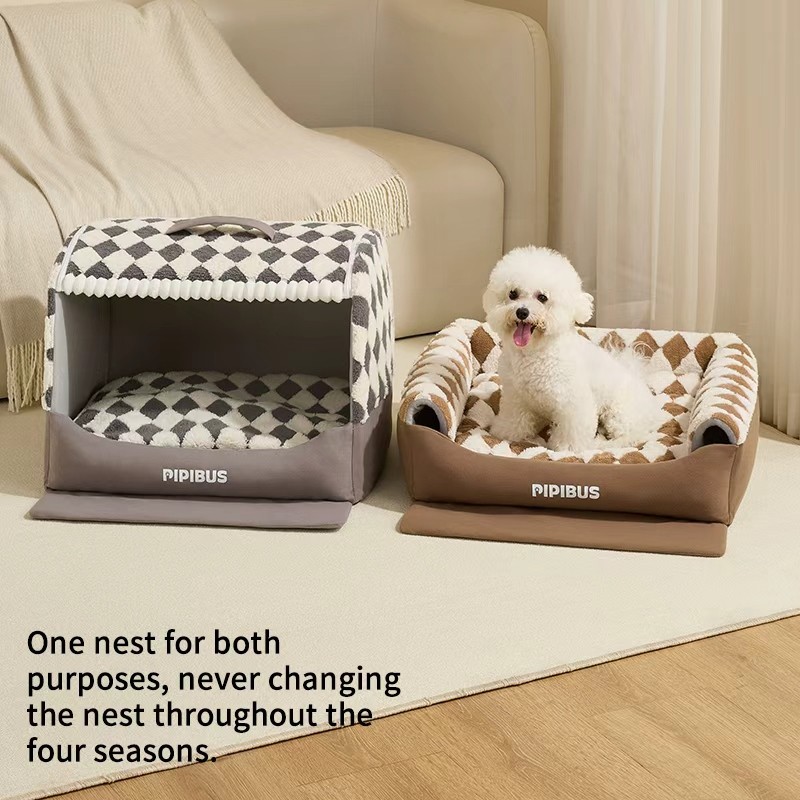 Cat Dog Bed Manufacturer - OEM Plush Semi-closed Sponge Nests