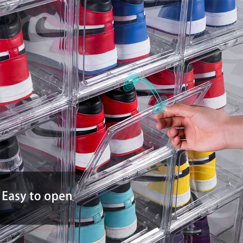 Shoe Box Organizer Manufacturer - OEM Plastic Clear Drop Front Storage