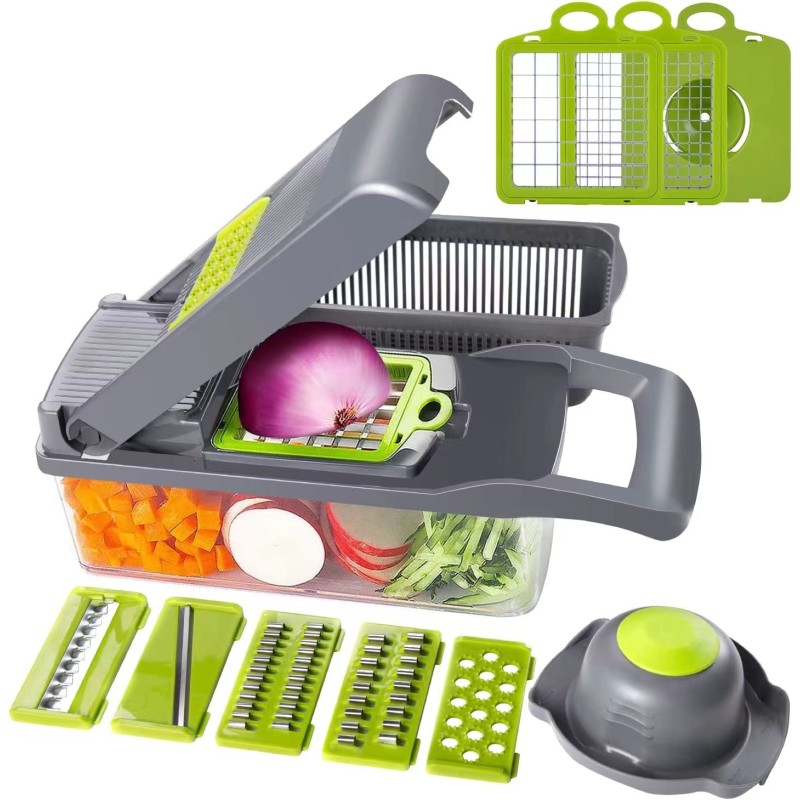 Manual Mandoline Slicer Manufacturer - OEM 12 in 1 ABS Vegetable Chopper