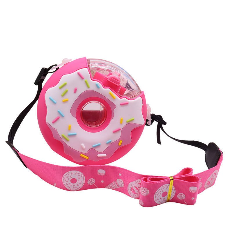 Children's Water Cup Manufacturer - OEM Creative Cute Donut Shaped Hanging Bottle