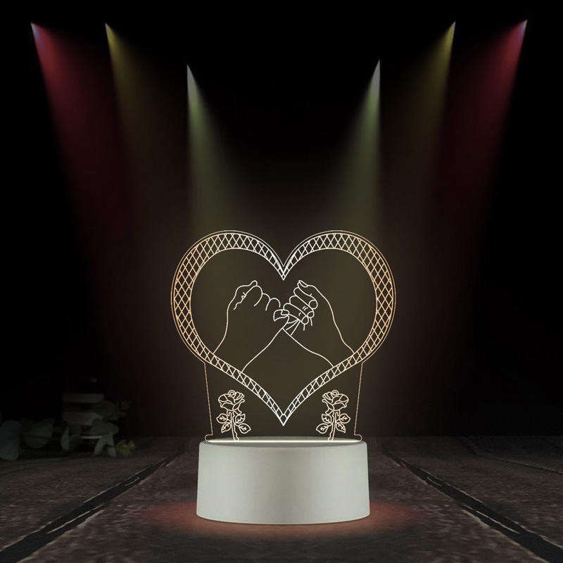 Acrylic Night Light Manufacturer - OEM Creative USB 3D Led Lamp Wedding Gift