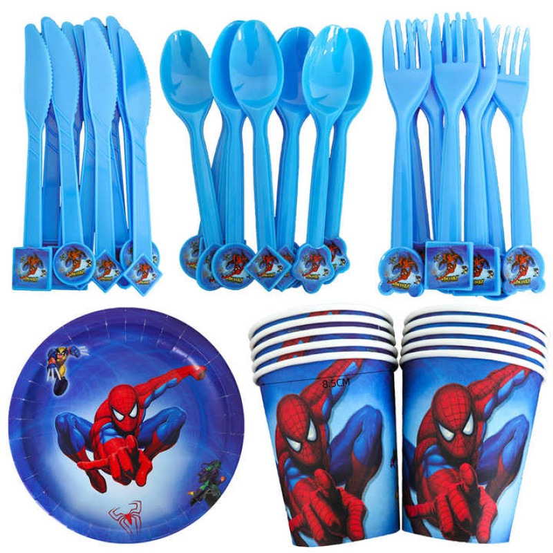 Party Cutlery Set Supplier - OEM Cartoon Sticky Birthday Decoration