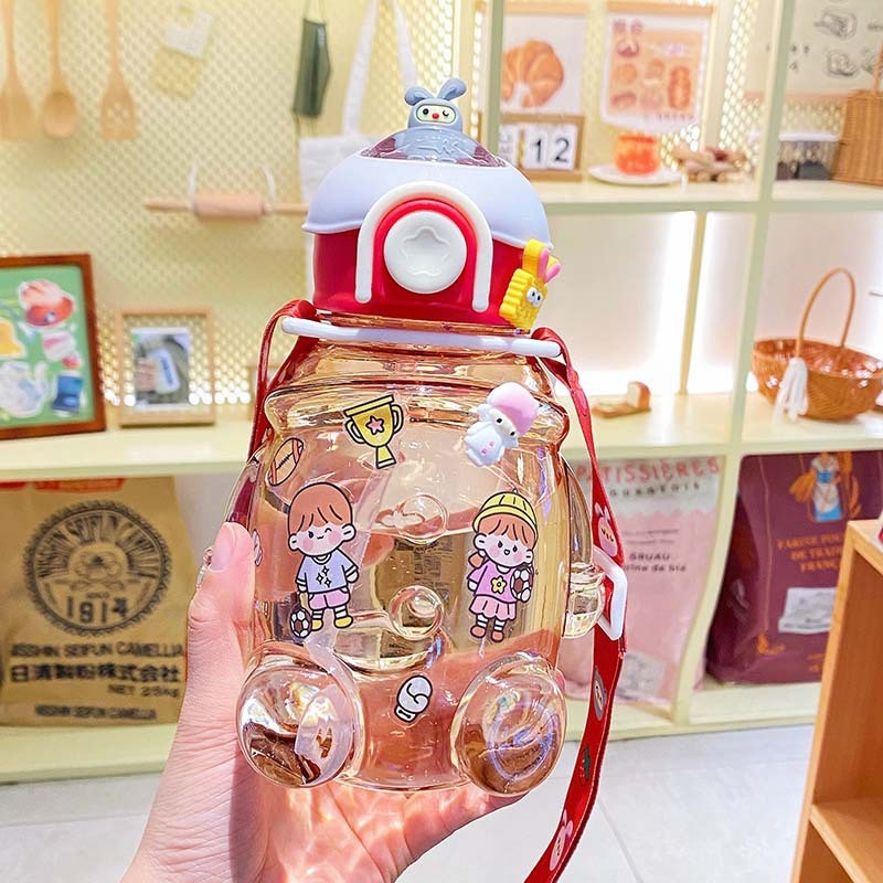 Kids Water Bottle Manufacturer - OEM Kawaii Plastic Bottle with Straw
