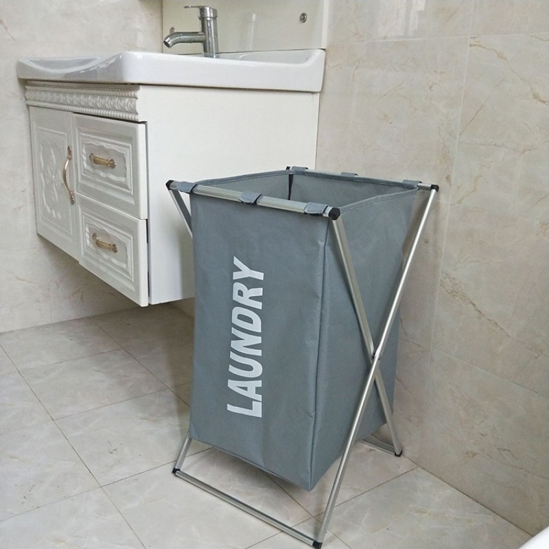 Waterproof Laundry Hamper Supplier - OEM Triple Divided Bamboo Frame Organizer