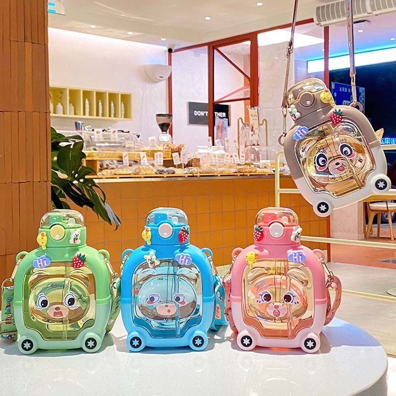 Plastic Water Bottle Supplier - OEM Cute Kids Bottle with Straw