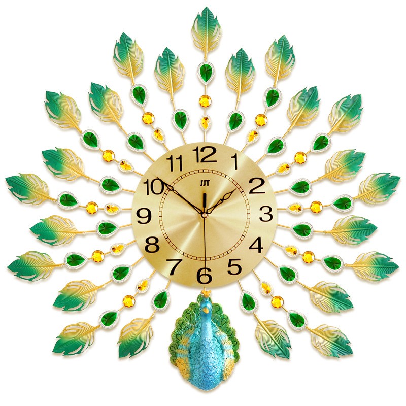 Luminous Wall Clock Manufacturer - OEM Peacock Large Decorative Clock