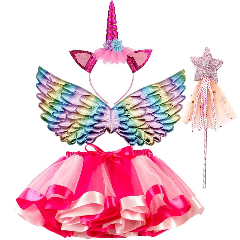 Children's Tutu Skirt Supplier - OEM Angel Wings Stage Costume Suit