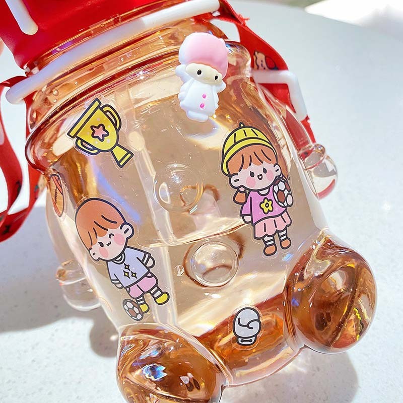 Kids Water Bottle Manufacturer - OEM Kawaii Plastic Bottle with Straw