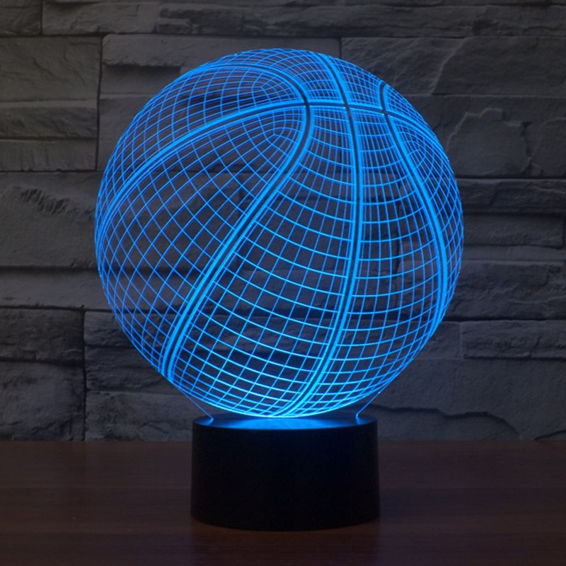 Acrylic Night Light Supplier - OEM Custom 7 Colors Football Basketball Lamp