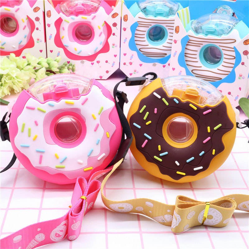 Children's Water Cup Manufacturer - OEM Creative Cute Donut Shaped Hanging Bottle