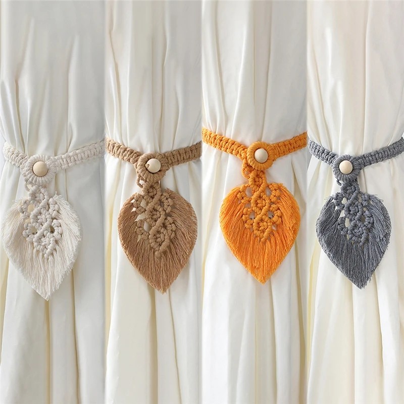 Macrame Curtain Tieback Supplier - OEM Hand Woven Bohemian Holder Hooks