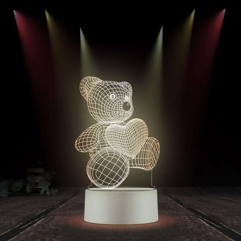 Acrylic Night Light Manufacturer - OEM Creative USB 3D Led Lamp Wedding Gift