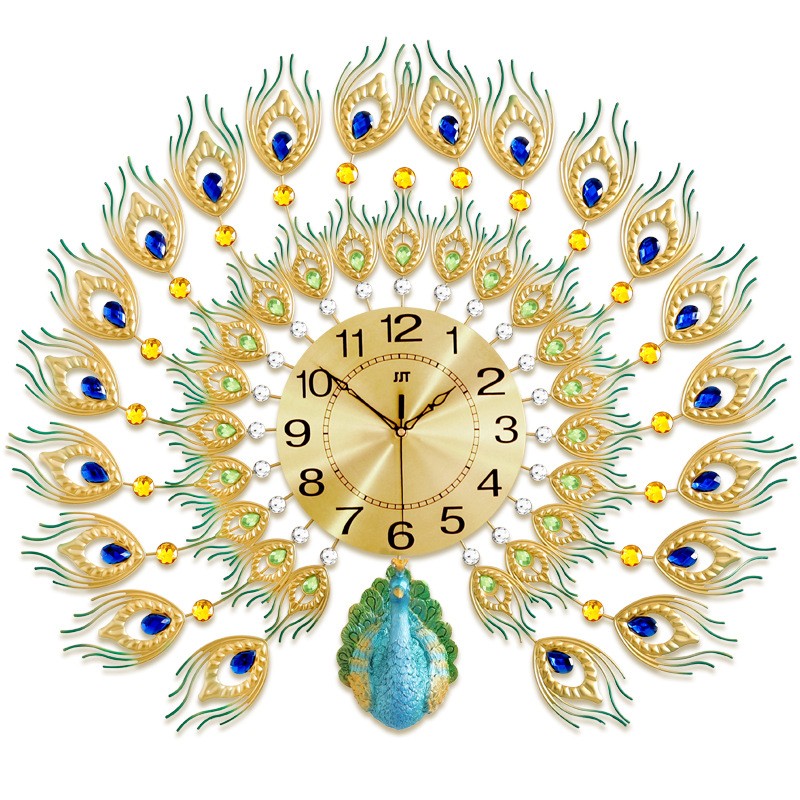 Luminous Wall Clock Manufacturer - OEM Peacock Large Decorative Clock