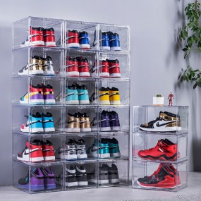 Shoe Box Organizer Manufacturer - OEM Plastic Clear Drop Front Storage