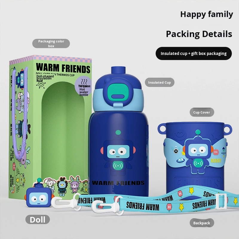 Kids Water Bottle - Insulated Straw