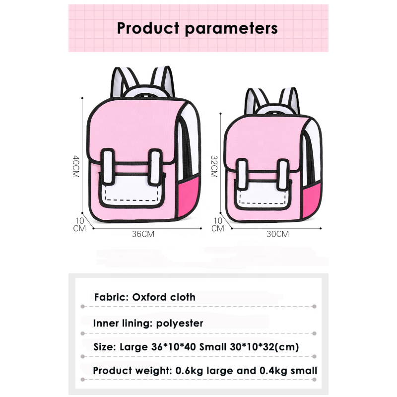 Printed Backpack - 2D Cartoon