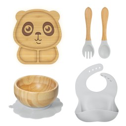 Wooden Dinner Set - Bamboo Suction