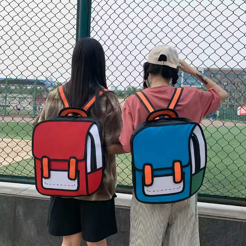 Printed Backpack - 2D Cartoon