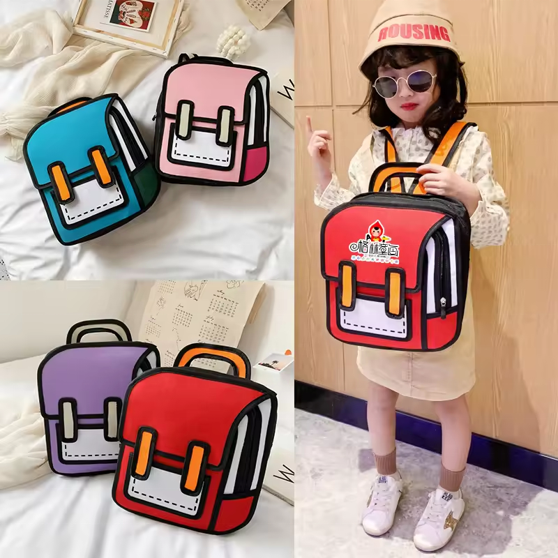 Printed Backpack - 2D Cartoon