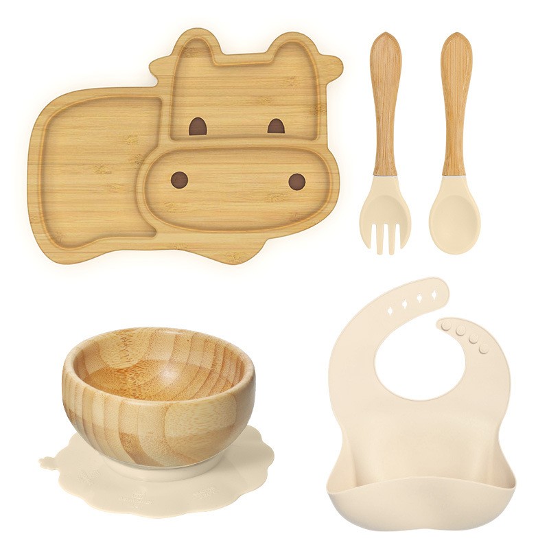 Wooden Dinner Set - Bamboo Suction