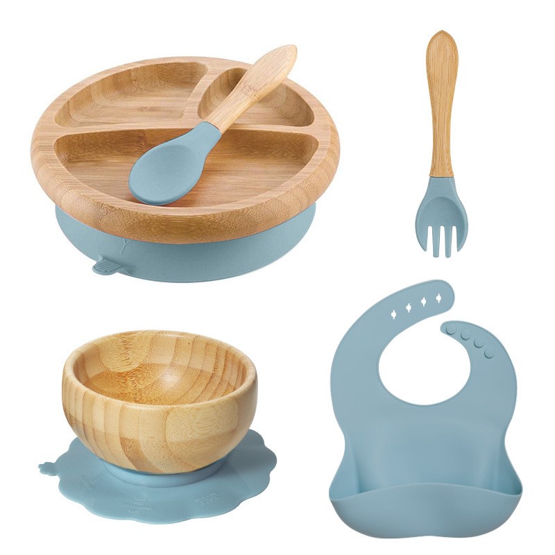 Wooden Dinner Set - Bamboo Suction