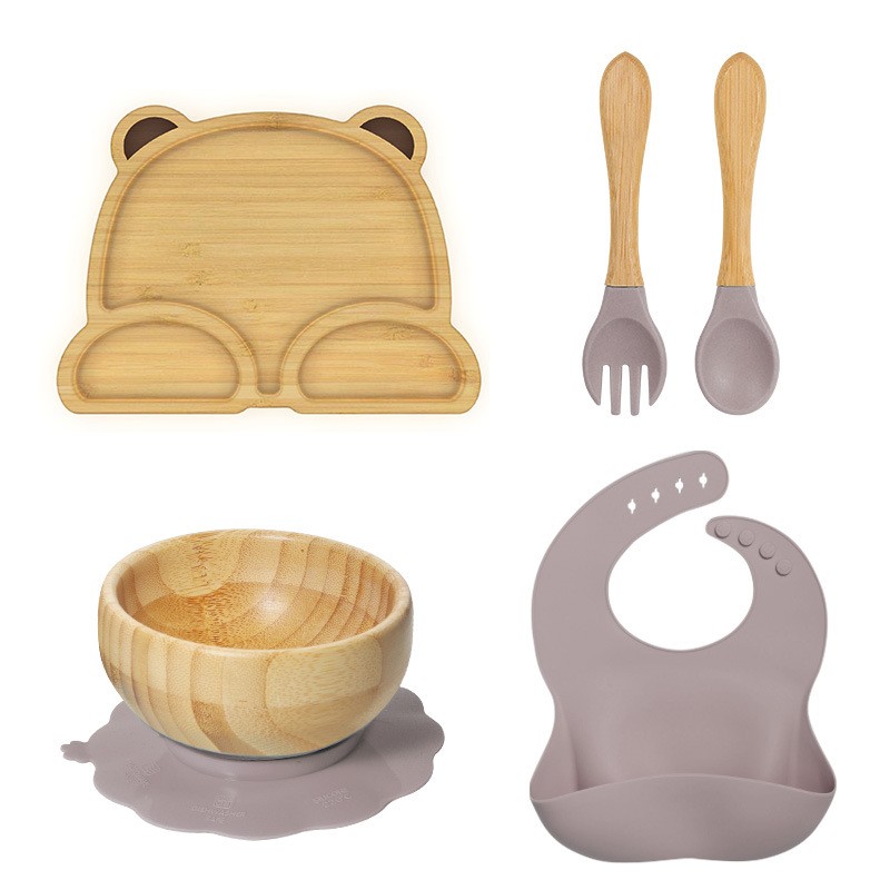 Wooden Dinner Set - Bamboo Suction