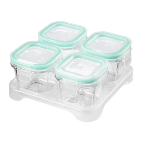 Baby Food Storage Box Supplier - OEM 90ml 3oz Sealed Plastic Glass 4 Pack