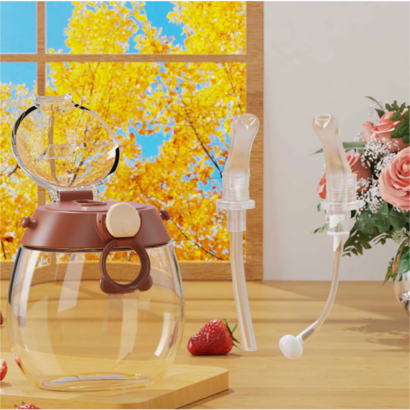 Plastic Water Bottle Manufacturer - OEM Bouncing Cup Lid Handle Strap 300ml