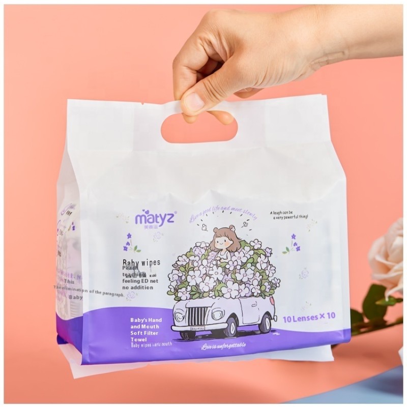 Cotton Wipes Bag Supplier - OEM Portable with Hand Wipes 10pcs for Household