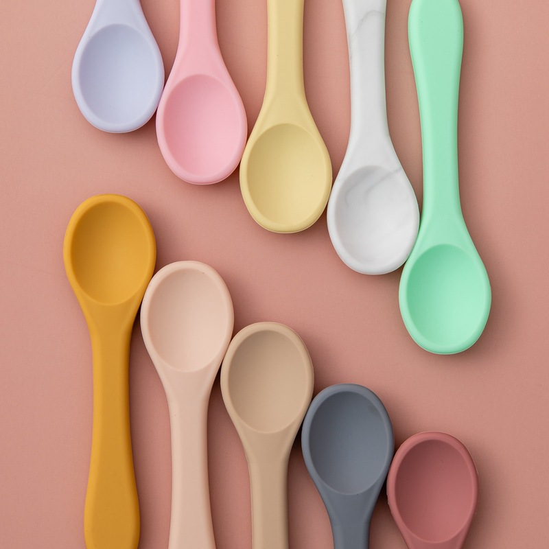 Silicone Spoon and Fork Set Manufacturer - OEM Kids Small Size Solid Pattern