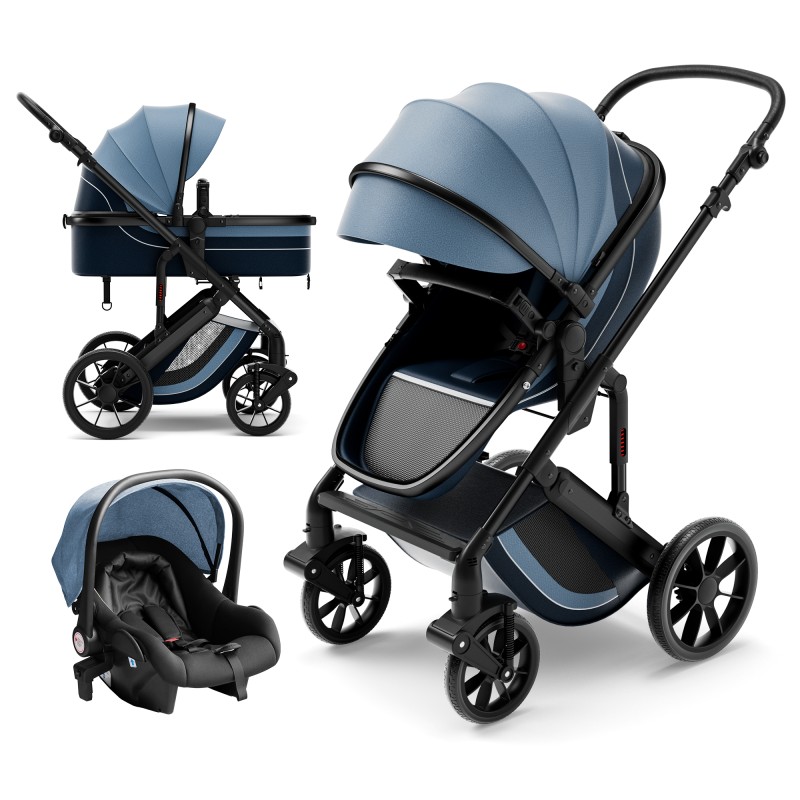 Baby Stroller Supplier - OEM Luxury Lightweight 4 Wheel 3 in 1 Foldable