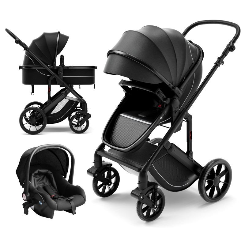 Baby Stroller Supplier - OEM Luxury Lightweight 4 Wheel 3 in 1 Foldable